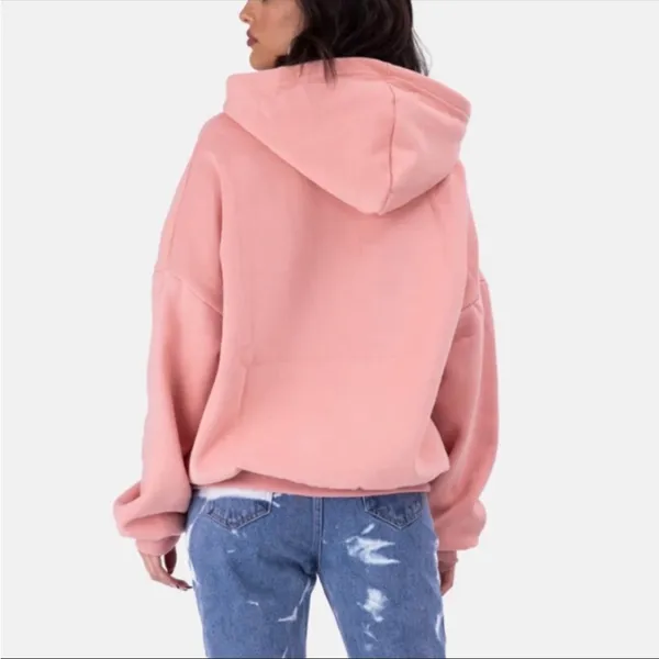 Adika Pink Eyes Novelty Graphic Trendy Pullover Oversized Hoodie Sweatshirt - Image 3