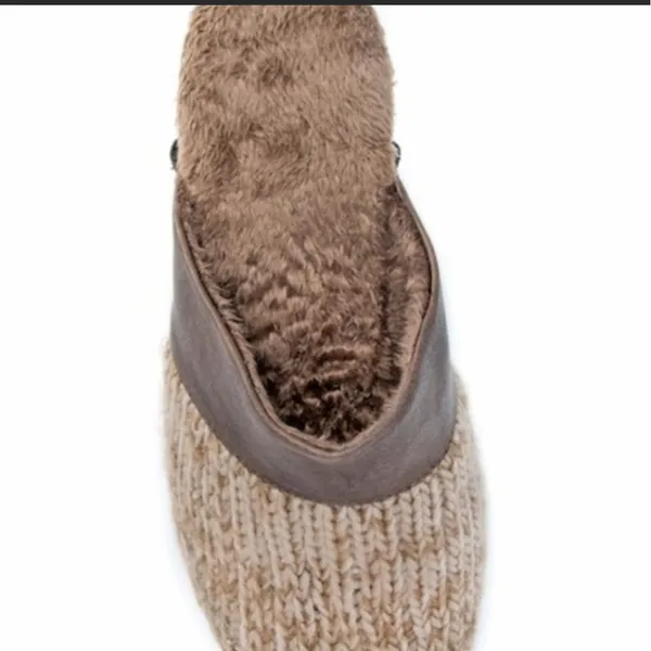 Tan mule knit Mul Luks 3 inch block heel brown 6.5 - Image 3