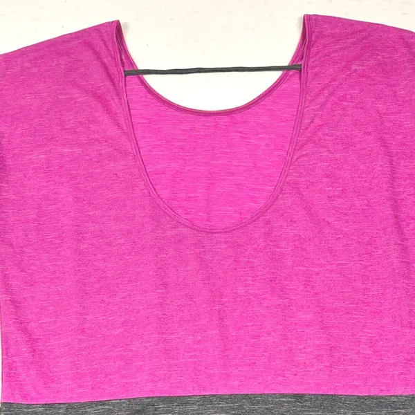 Nike Performance Shirt Womens Medium Open‎ Back Oversized Gym Yoga Pink Gray - Image 4