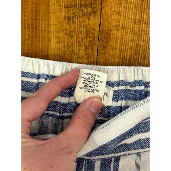 Christian Siriano Womens Striped Linen and Cotten Pants Size‎ M - Image 3