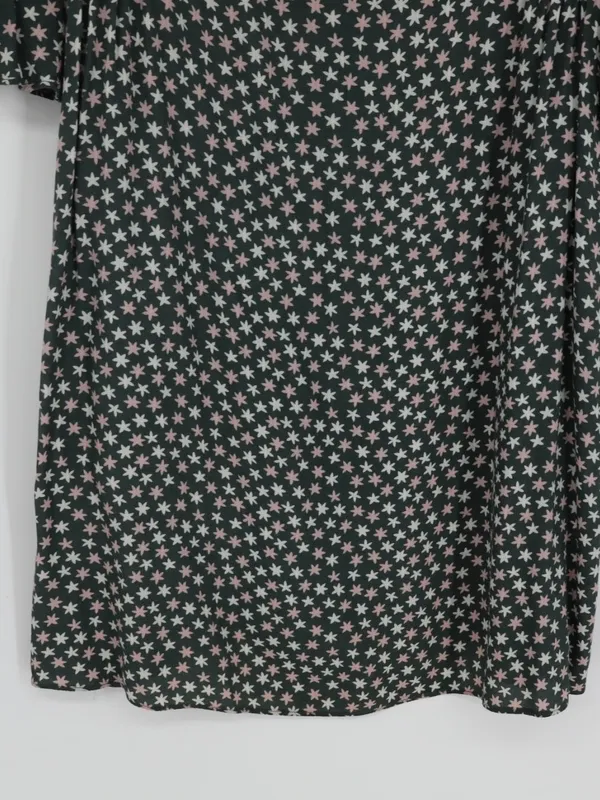 Boden Hyacinth Dress 8R Green Scattered Stars 3/4 Flutter Sleeve 100% Viscose - Image 5