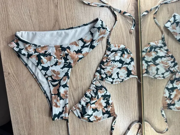 Abercrombie Green & Peach Floral Bikini - Image 2