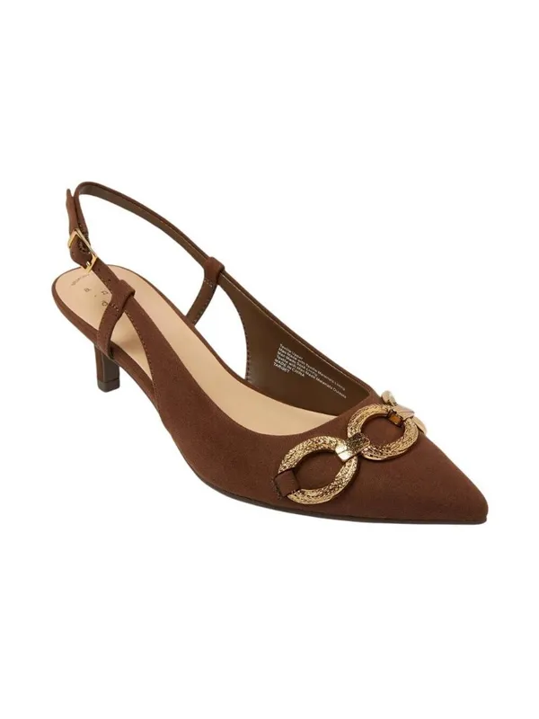 A New Day Womens Tabitha Oversized Chain Sling Back Heels 94305249 Brown 9M - Image 10