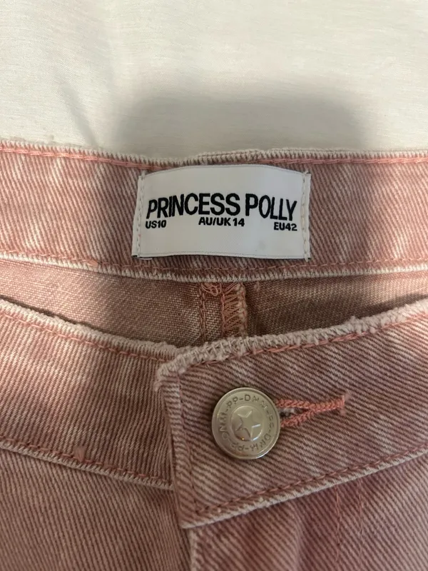 Princess Polly Lucky Dip Mid Rise Straight Leg Jeans Washed Pink - Image 4