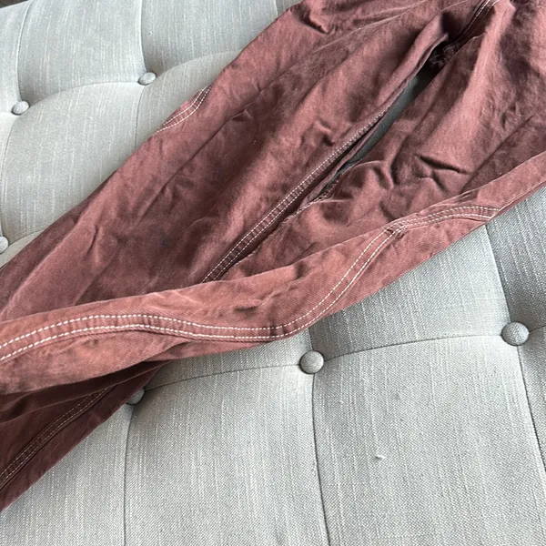 Zara Reddish Brown Thick Denim‎ Wide Leg Jeans - Image 5