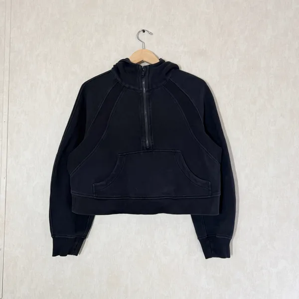 Lululemon Women’s Scuba Oversized 1/2 Zip Sweatshirt Hoodie Pullover Black M/L - Image 3