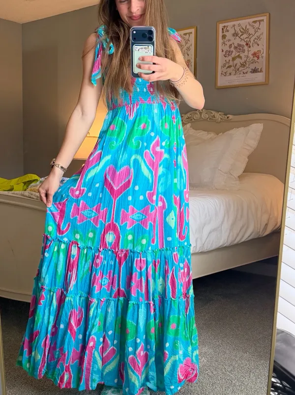 Crown & Ivy Blue Patterned Maxi Dress - Image 2