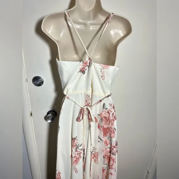 Lulu's White and Pink Floral Maxi Dress - Image 6