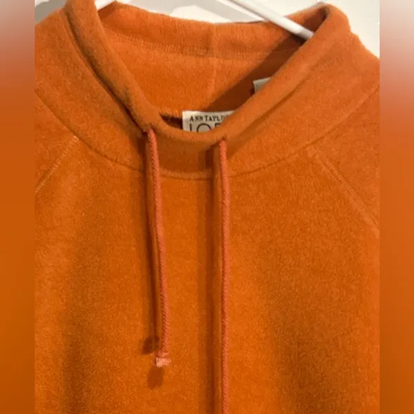 Ann Taylor LOFT fleece half-zip hoodie sweatshirt oversized M/L - Image 5