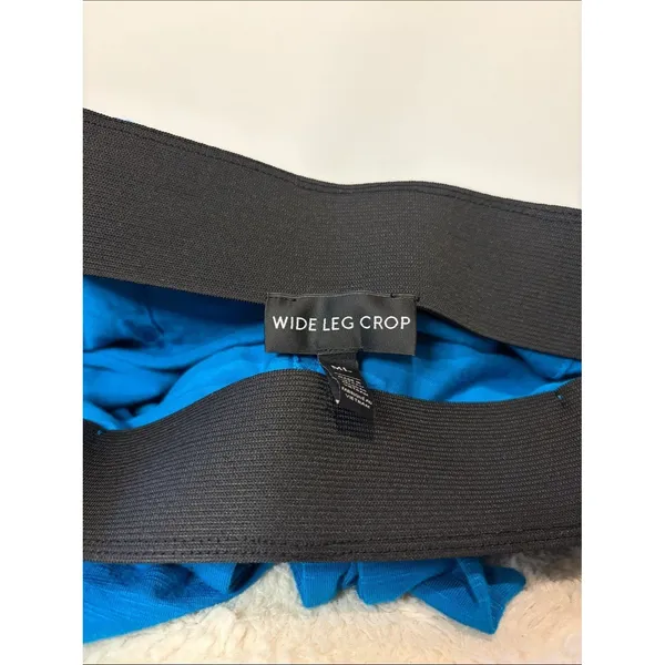 White House | Black Market Wide-Leg Crop Open Slit Leg Attached Tie Belt Palazzo Pants Size M-L - Image 9
