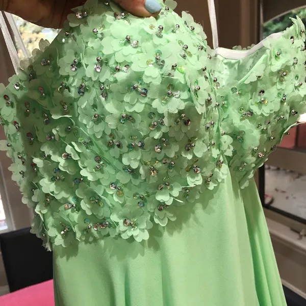 Night Moves Green Strapless Sweetheart Formal Gown Dress - Image 2