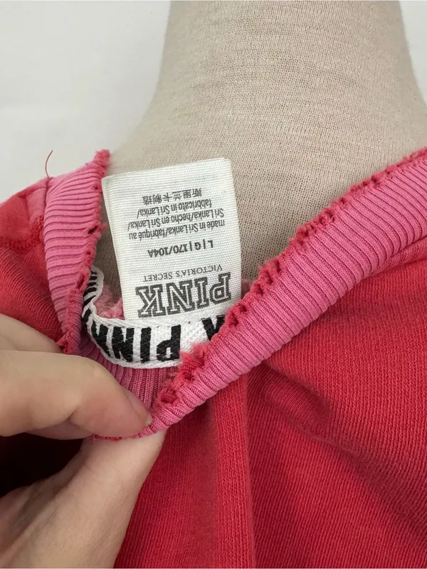 Victoria’s Secret PINK heathered relaxed fit distressed graphic sweatshirt L - Image 5