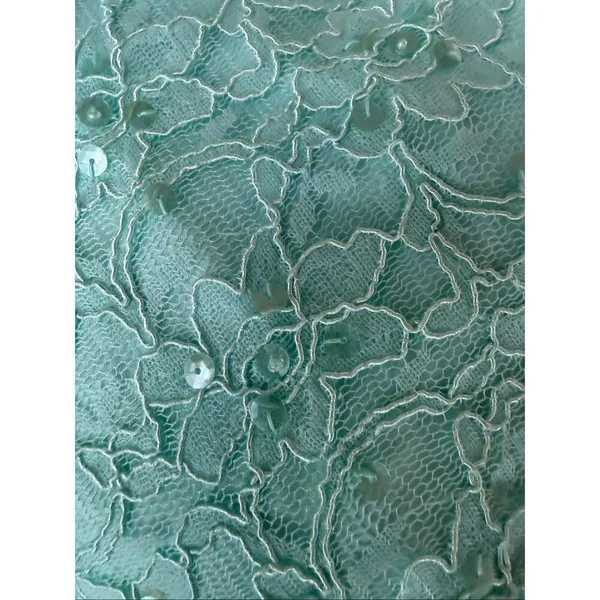 Morilee Aqua Blue Green Lace Sequin Formal Gown $185 - Image 7