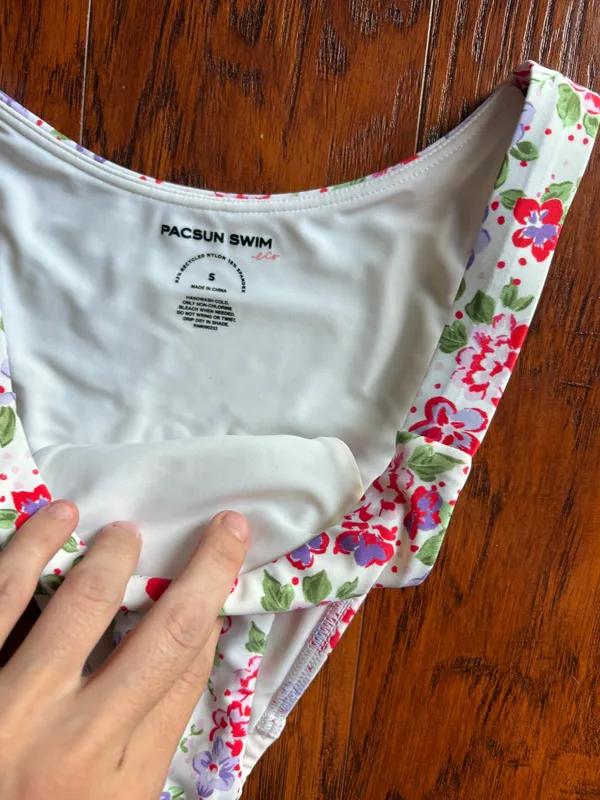 Pacsun Eco White Floral Olivia High Cut Bikini Bottom - Image 3