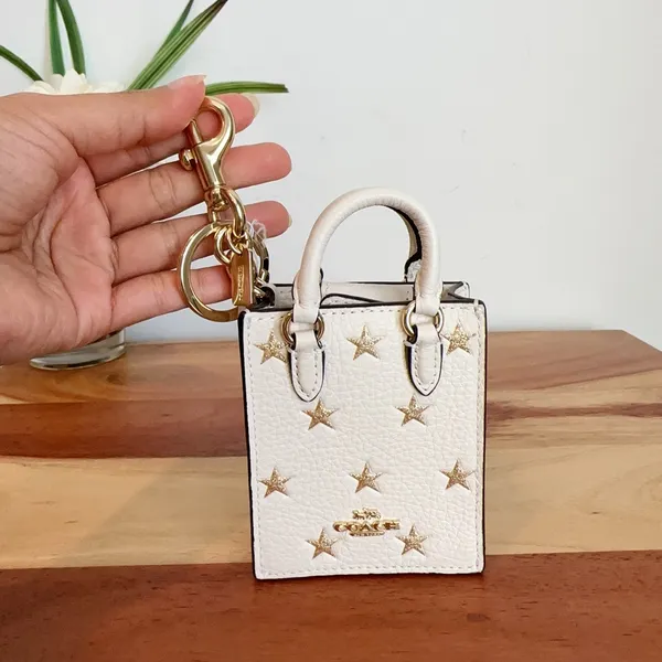 NWT Coach‎ North/South Mini Tote Bag Charm With Star Print - Image 2