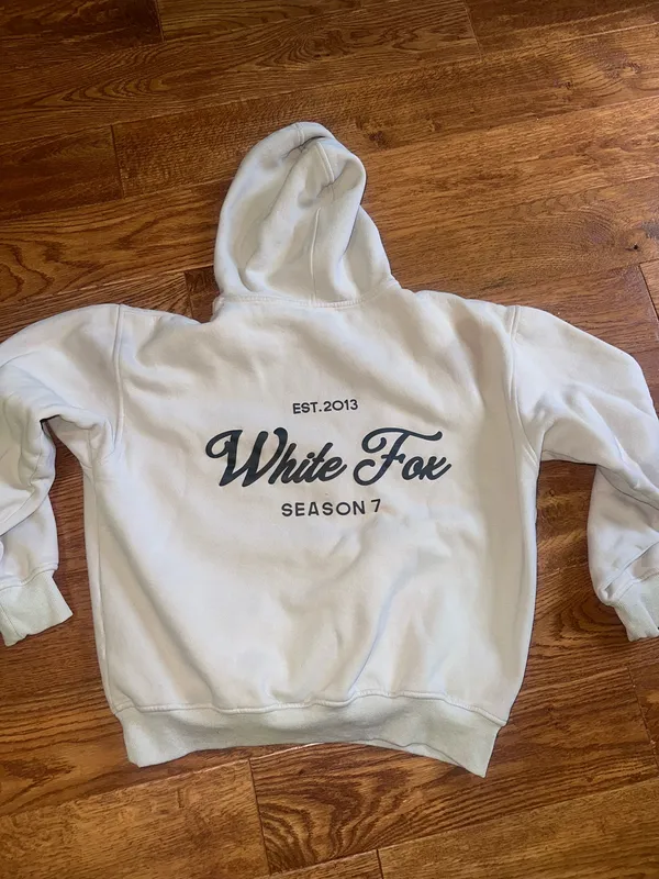 White fox beige season 7 hoodie - Image 2