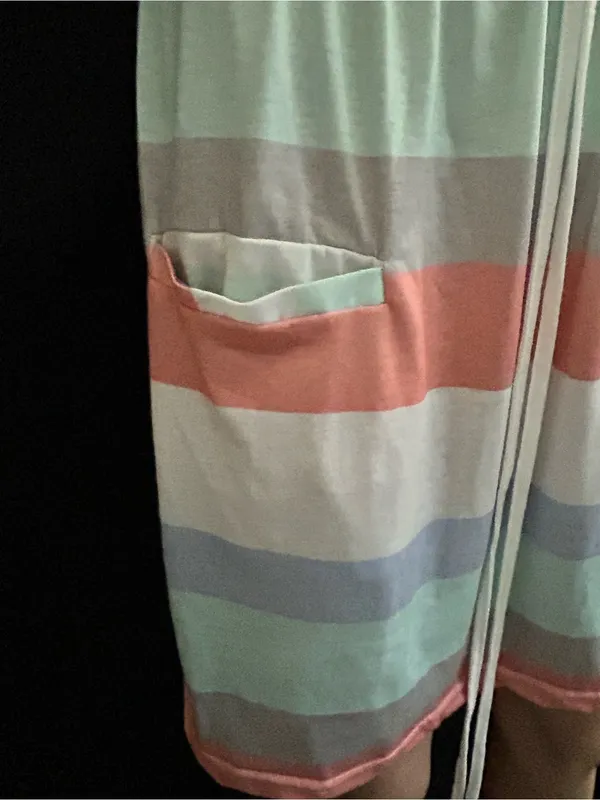 TFY Collection Striped Pastel Spaghetti Strap Dress LG NWT - Image 6