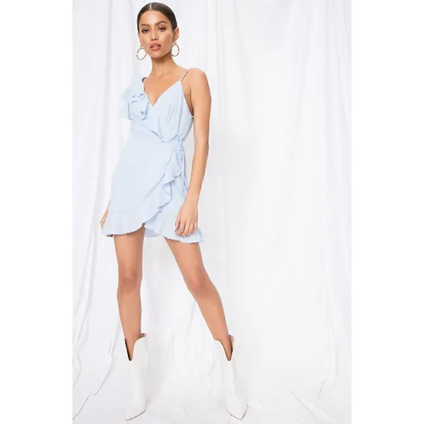 New. SUPERDOWN light blue wrap dress - Image 5