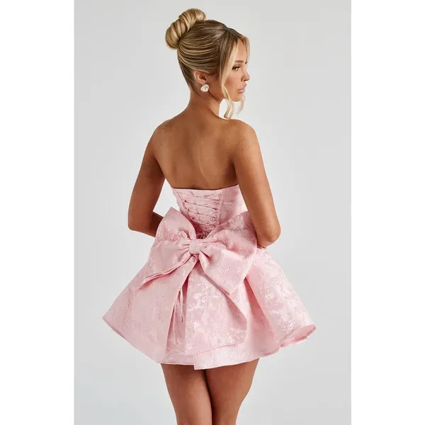NWT Babyboo Salome Mini Dress Blush Jacquard Fit & Flare Cocktail Dress Size M - Image 2