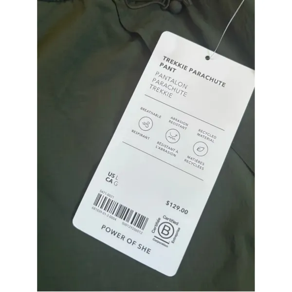 Athleta Trekkie High Rise Parachute Pants Aspen Olive NWT Sz LRG - Image 6