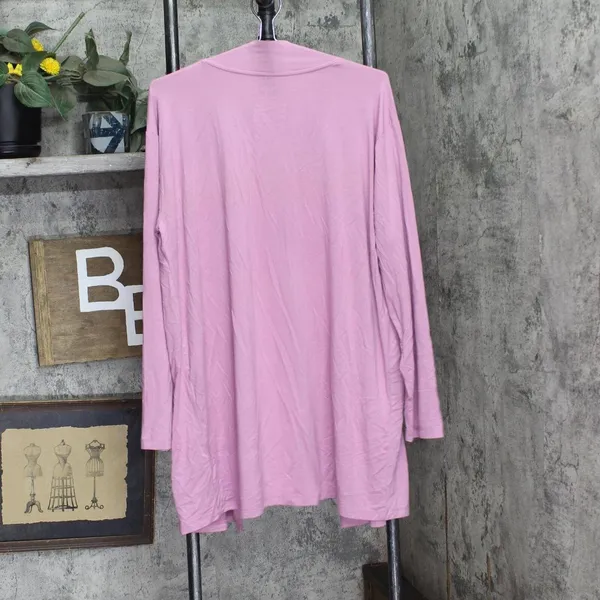 NWT State Of Day Womens Knit Cardigan Open Front Lounge Mauve Orchid Purple L - Image 3