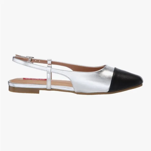 UNIONBAY Women's Cassidy Ballet Slingback Flat silver black Shoes Size 9 NIB - Image 3