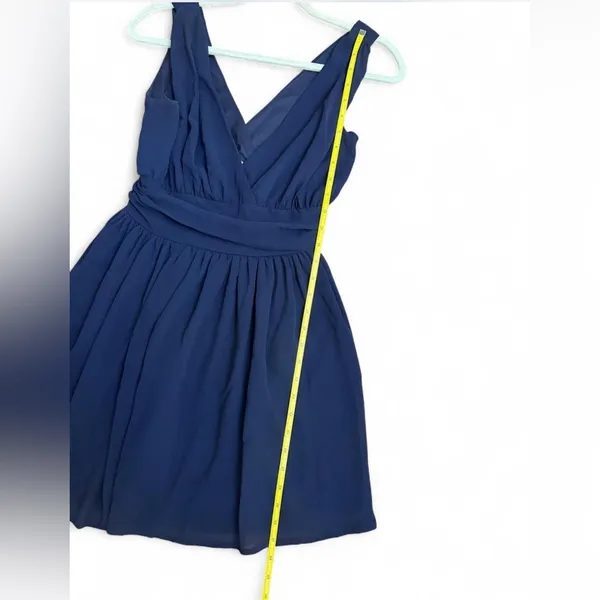 Charlotte Russe Navy Blue Mini Dress Size Small | Sleeveless V-Neck Fit & Flare - Image 4