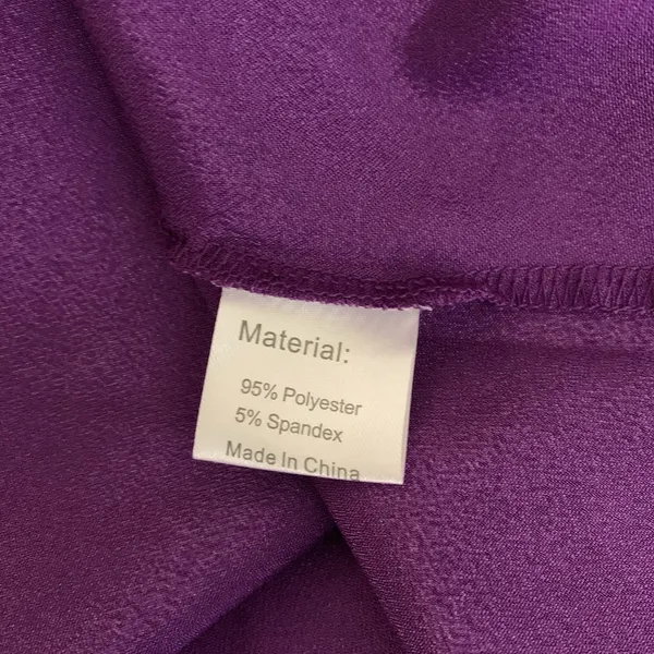 Aomei Purple Satin Bell Sleeve Swing Dress‎ L Glam Party Holiday Statement Piece - Image 6