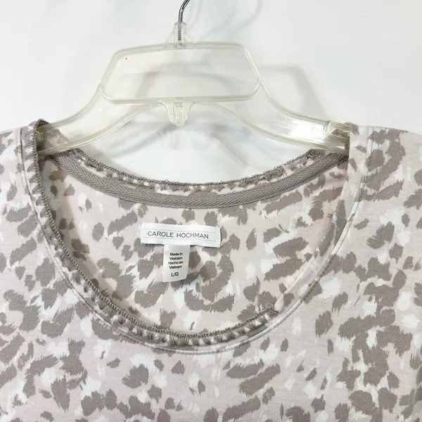 Carole Hochman‎ Large Pajama Set Cotton Gray Animal Print Lounge Luxury 759 - Image 13