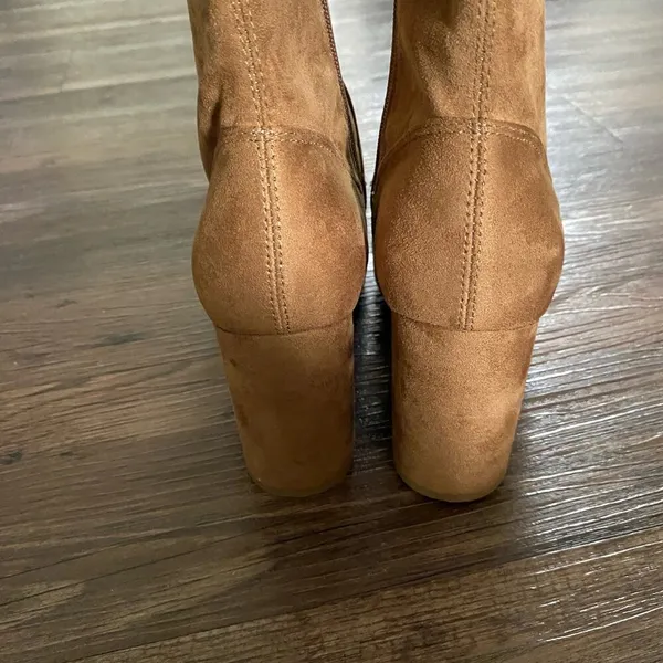 Nine‎ West sz 8.5 brown faux suede chunky high heel boots NWT - Image 4