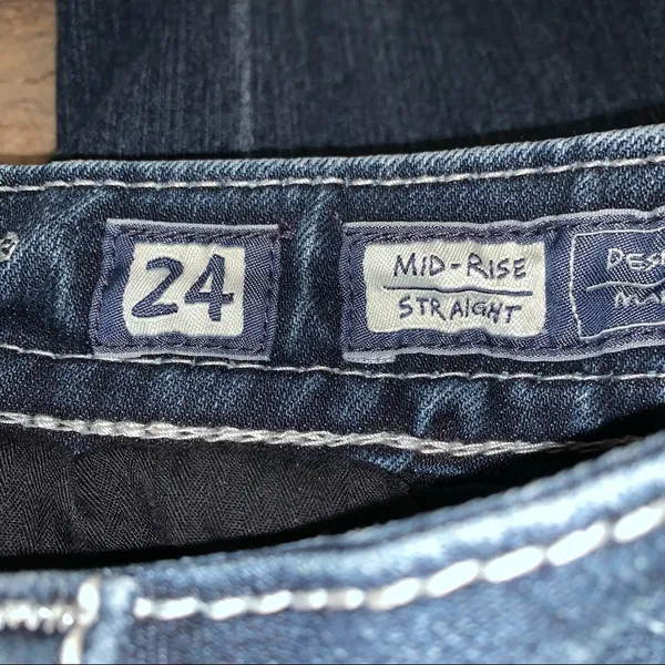 Miss Me Mid-Rise Straight Jeans Sequins 24x33” Bling Rhinestone Western - Image 9