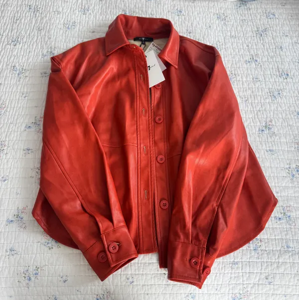 Long Sleeve Leather Button Down  - Image 6