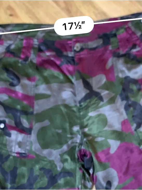 Marrakech Silky Cargo Pants 31 Pink Green Camo Utility Autumn Boho - Image 8