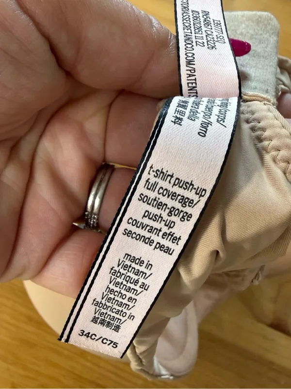 Victorias Secret T-Shirt Push-Up Full Coverage Bra Nude Brown Basic 34C - Image 3