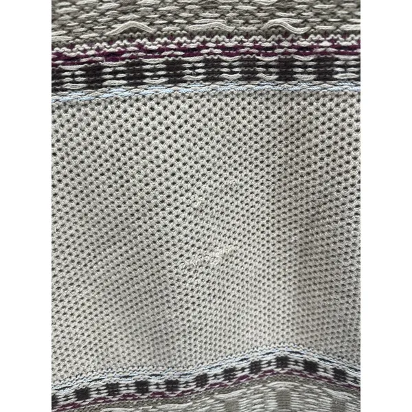 Womens vintage-hand-embroidered beige sweater floral &‎ geometric M flaws - Image 6