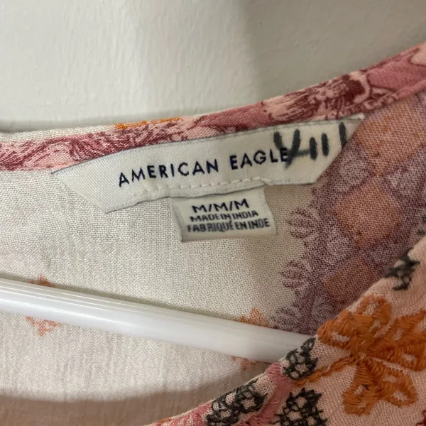 American Eagle Boho Tassel Peasant Bohemian Blouse Medium Excellent Condition - Image 7