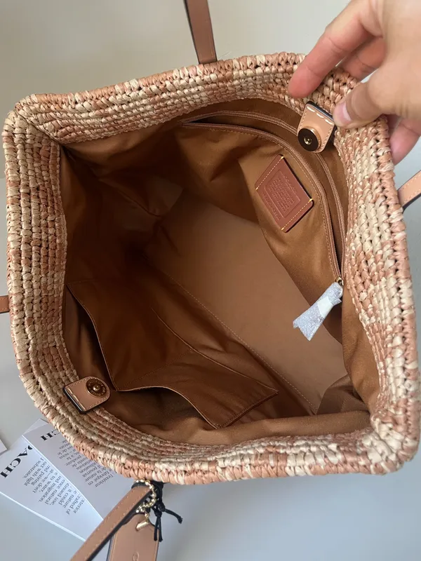 Coach City Tote Bag With Gingham Print - Image 8