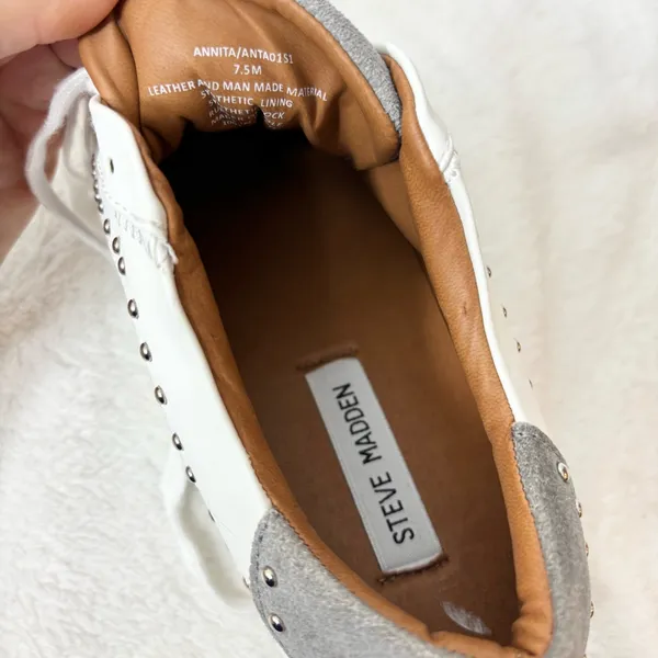 Steve Madden Annita Sneaker Leather Reptile Snakeskin Studs 7.5‎ Tennis Shoe - Image 13