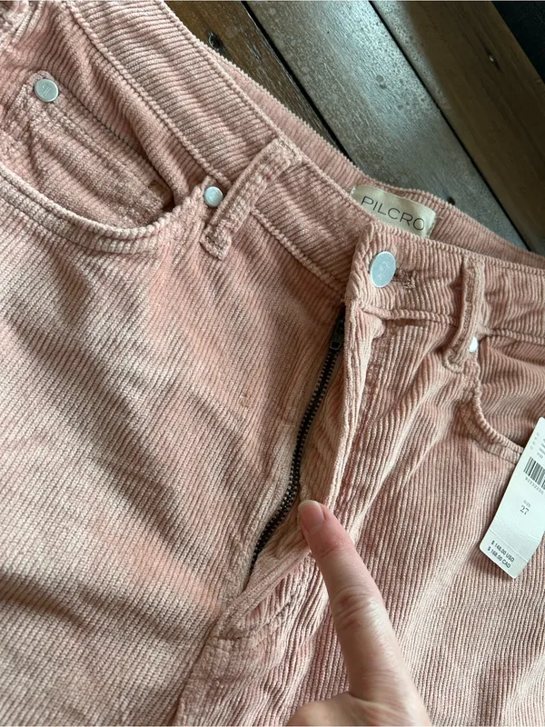 NWT Anthropologie Pilcro Scotty High Rise Cuffed Corduroy Pink Pants 27 - Image 9
