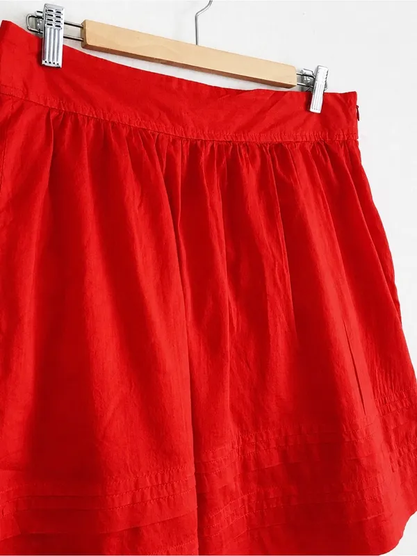 Bright Red Circle Skirt with Elastic Waist - Image 4