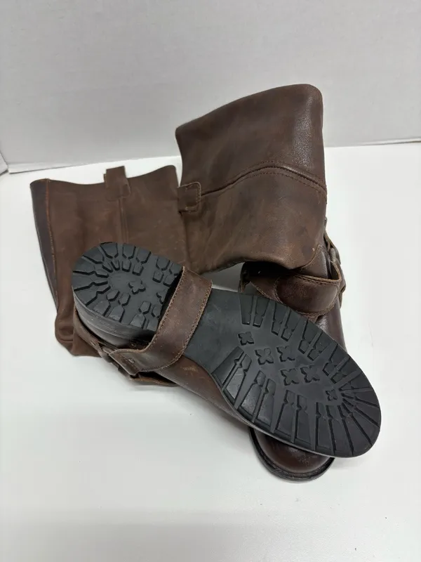 Cole Haan Harness-Style Brown Leather Riding‎ Boots - Size 37.5 - Image 8