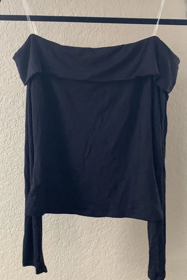 Boutique Wasabi+Mint black off the shoulder top - Image 2