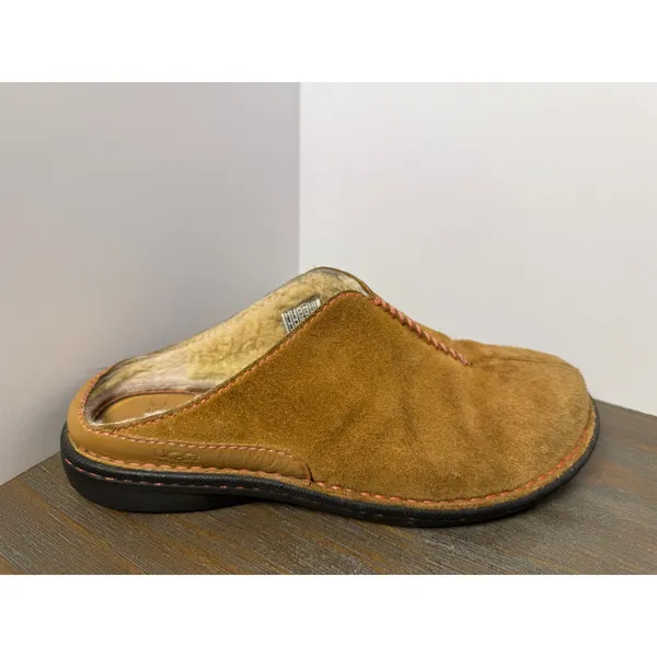 UGG Women's Size 8 Brown Suede Shearling Lined Clog Slippers - Image 4