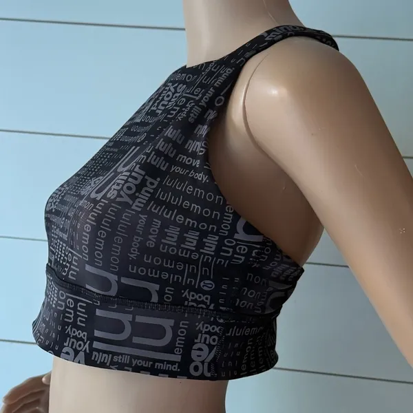 Lululemon Energy High-Neck Longline Bra in Lululemon Ombre Black Multi Sz 12 - Image 3