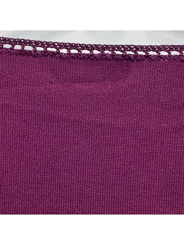 Avenue Purple Short Sleeve Knitted Trim Top Plus Size 18/20 - Image 5