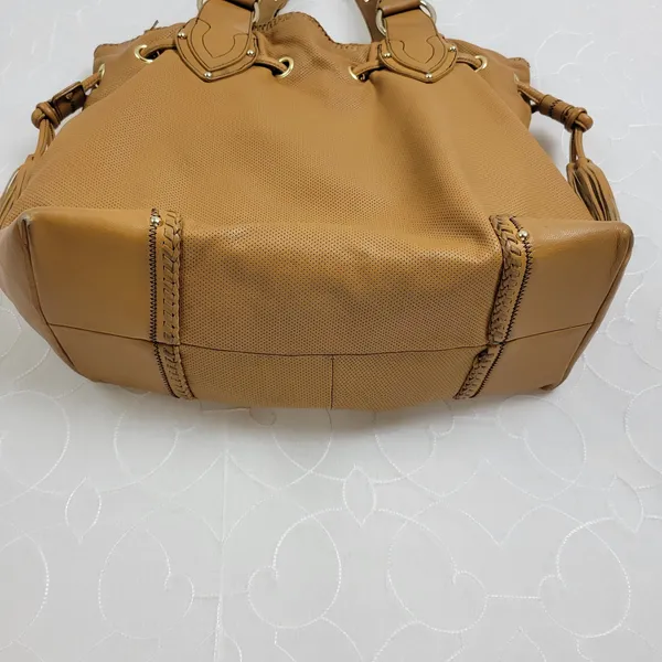Kate Landry Womens Purse Shoulder Bag One Size Brown Camel Leather - Image 3