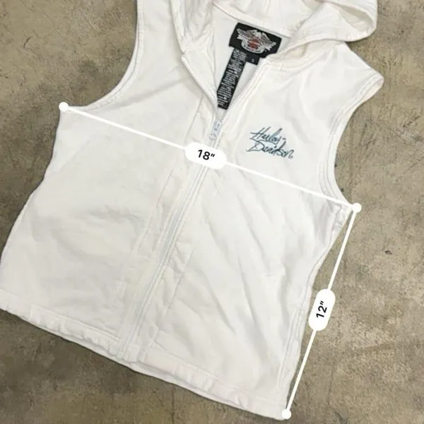Vintage y2k Harley Davidson zip up hoodie vest - Image 2