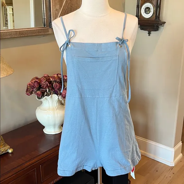Cider Overall Romper Dusty Blue New - Image 8