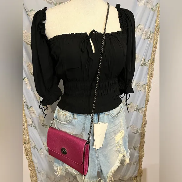 Abercrombie & Fitch Black Off-Shoulder Blouse - Image 7
