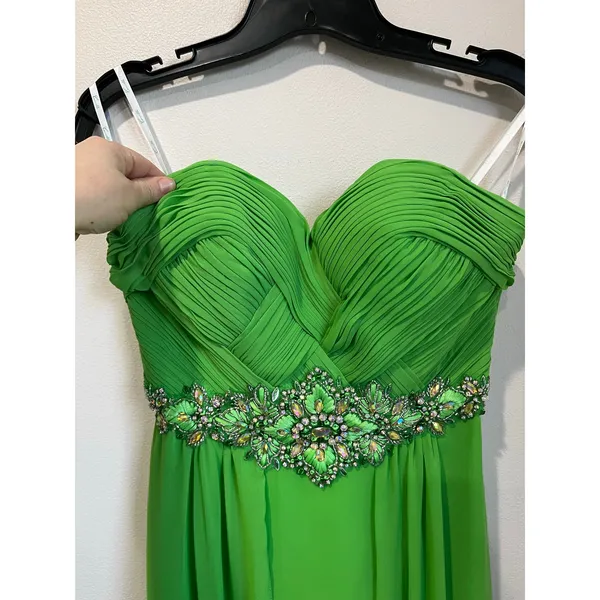 Camille La Vie Green Strapless Prom Gown Beaded Formal Dress Sz 4‎ - Image 5
